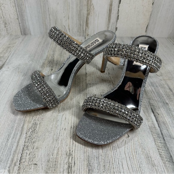 New Badgley Mischka Women's Sade Jeweled Double-Band Stiletto Heeled Sandal #958 - Picture 4 of 11